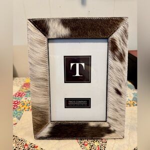 Two's Company Picture Frame with Natural Cowhide 5x7 Western Decor